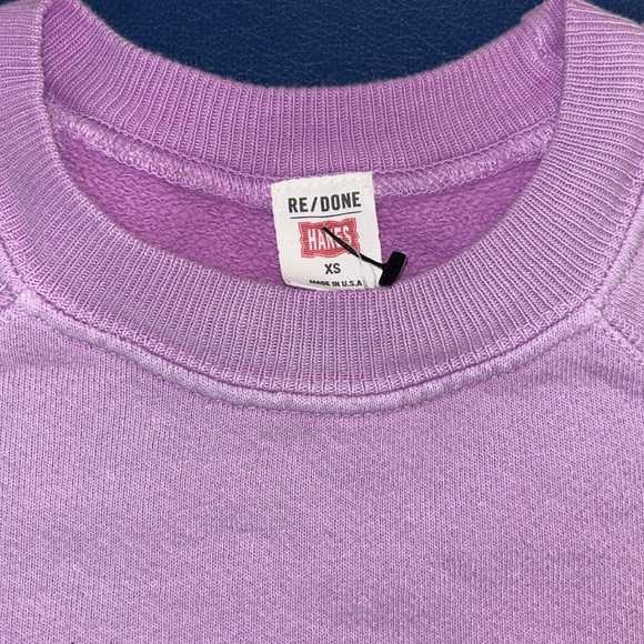 RE/DONE Sz XS Light pink ombre, crewneck sweatshirt 100% cotton cozy BoHo modern - Picture 4 of 9